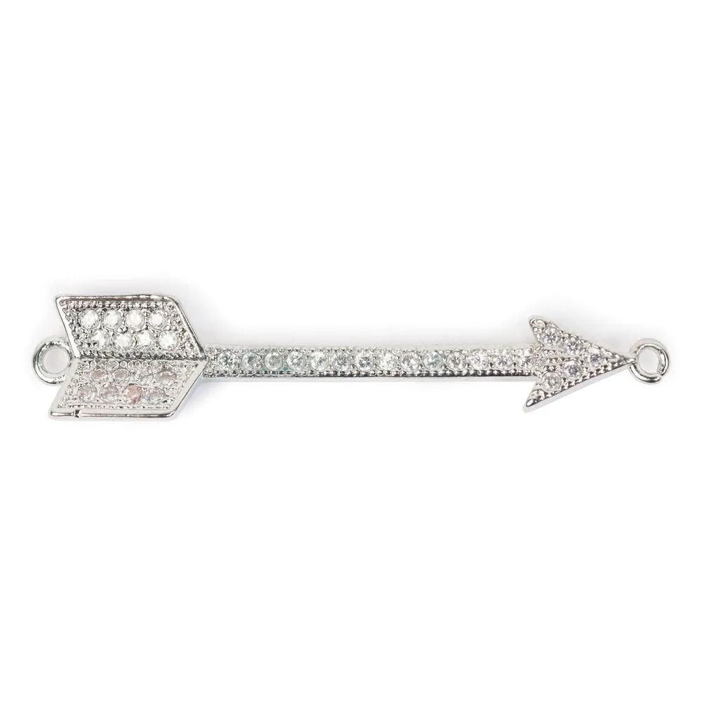 Estrellaª Charm with Cz - Arrow - Crystal / Silver