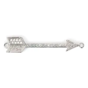 Estrellaª Charm with Cz - Arrow - Crystal / Silver