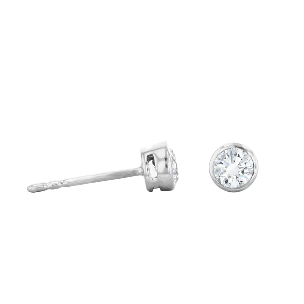 Everyday Diamonds Collection 0.40ct tw. Round Brilliant Rubover Diamond Stud Earrings | 9K White Gold