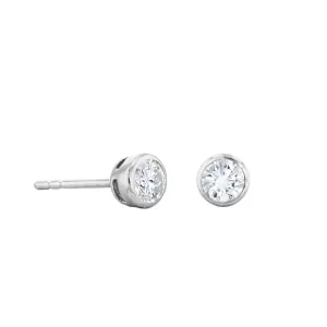 Everyday Diamonds Collection 0.40ct tw. Round Brilliant Rubover Diamond Stud Earrings | 9K White Gold