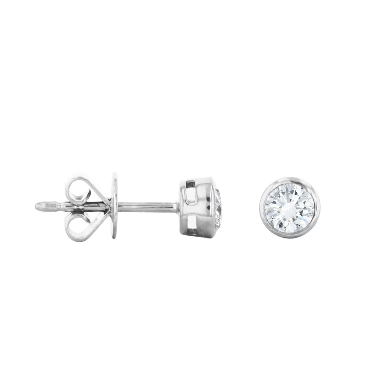 Everyday Diamonds Collection 0.40ct tw. Round Brilliant Rubover Diamond Stud Earrings | 9K White Gold