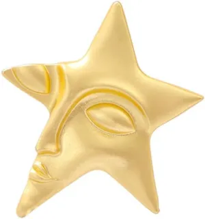 Face Star Brooch for Women Men Creative Fashion Figure Face Minimalist Brooches Unique Badge Lapel Pins Vintage Personalized Accessories for Dress Suit Hat Bag Trendy Jewelry
