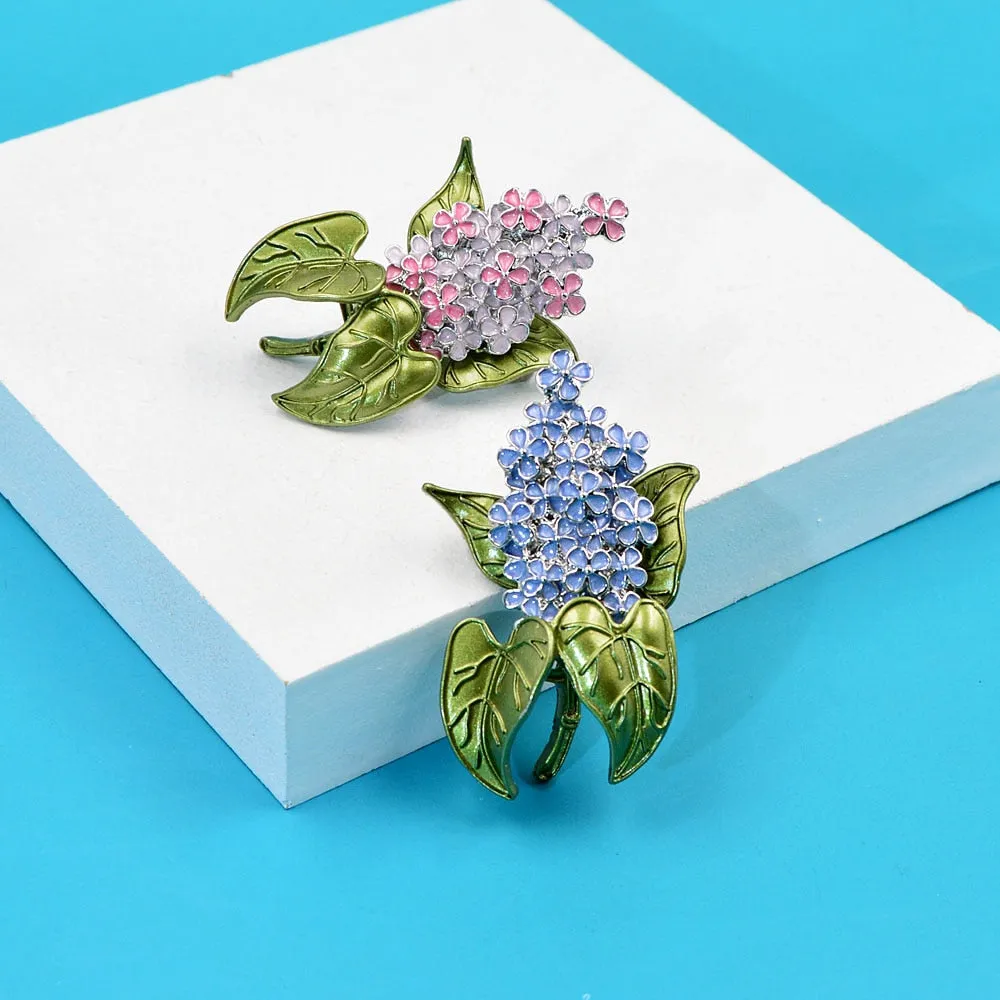 Fashion Enamel Lilac Flower Brooches