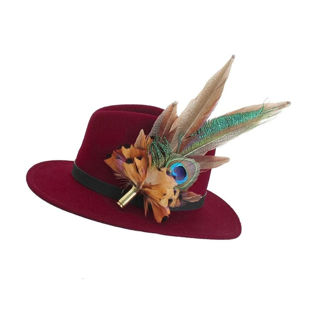 Feather Brooch: Pheasant & Peacock (Large)