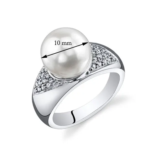 Freshwater Pearl Sterling Silver Ring Size 9