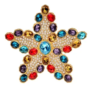 Full Rhinestone Star Brooches For Women