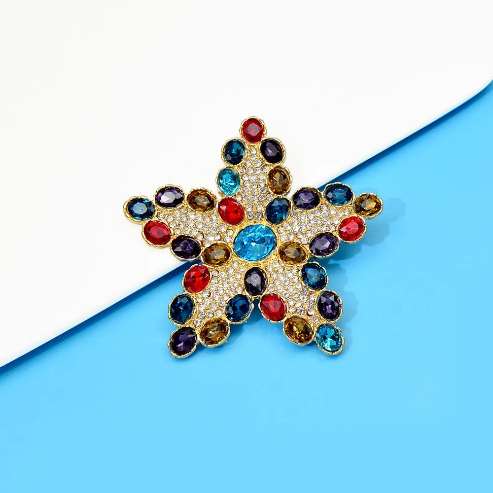 Full Rhinestone Star Brooches For Women