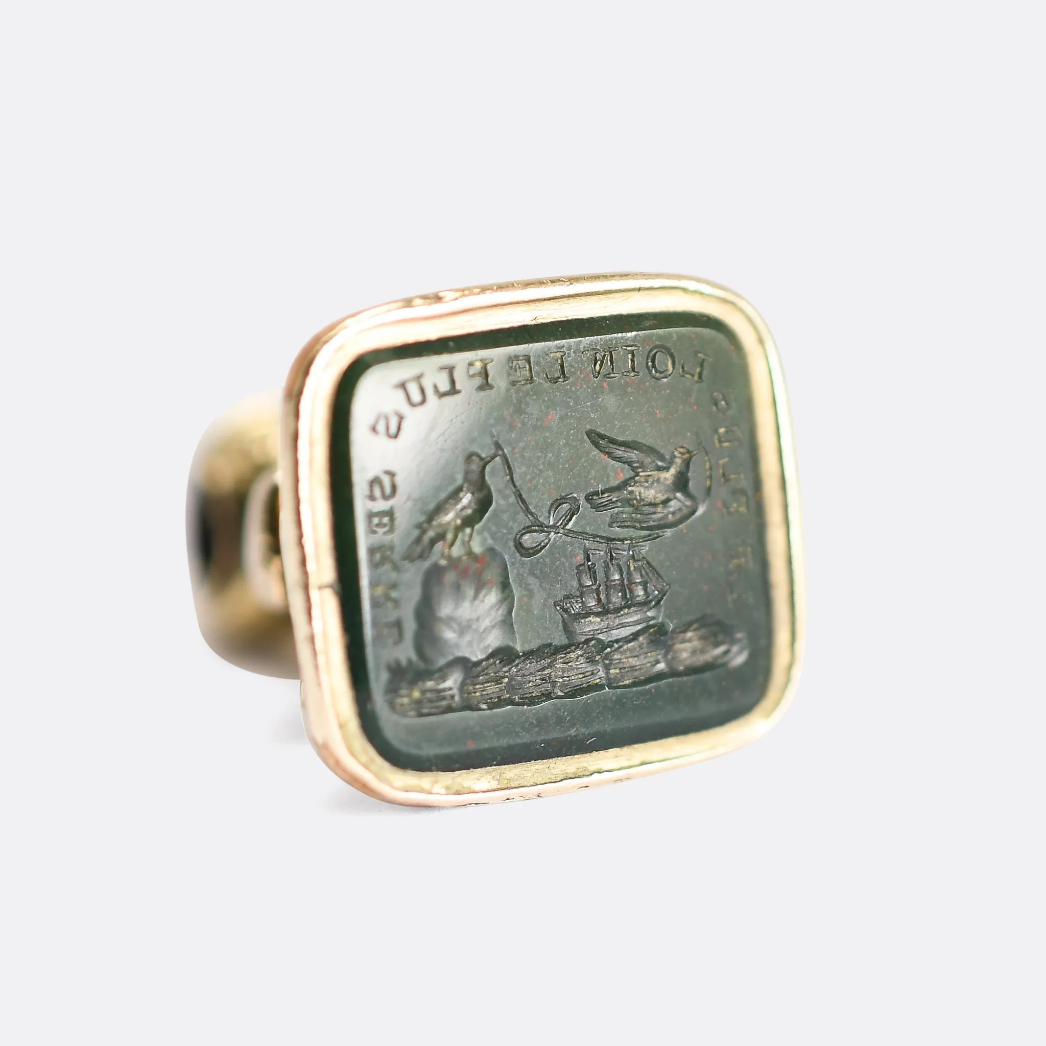 Georgian Doves And Love Knot 'LE PLUS LOIN LE PLUS SERRE' Intaglio Seal Fob