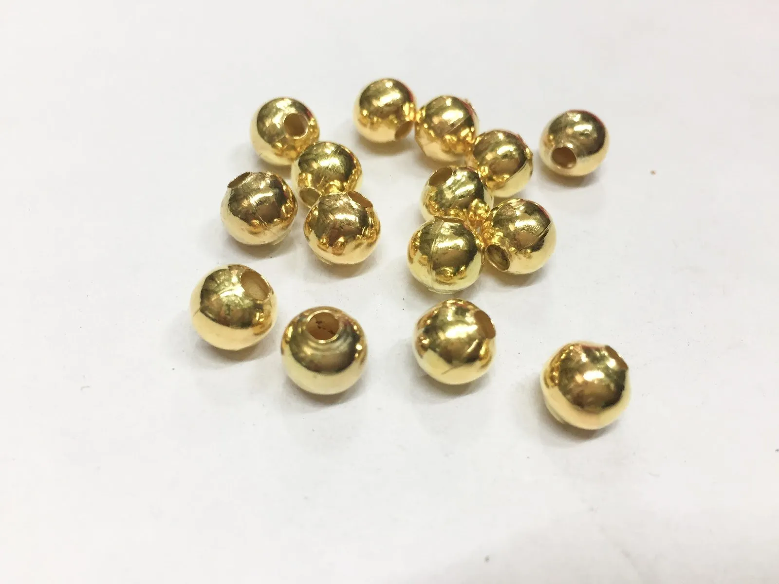 Golden Circular Metal Spacer Beads- 8 mm