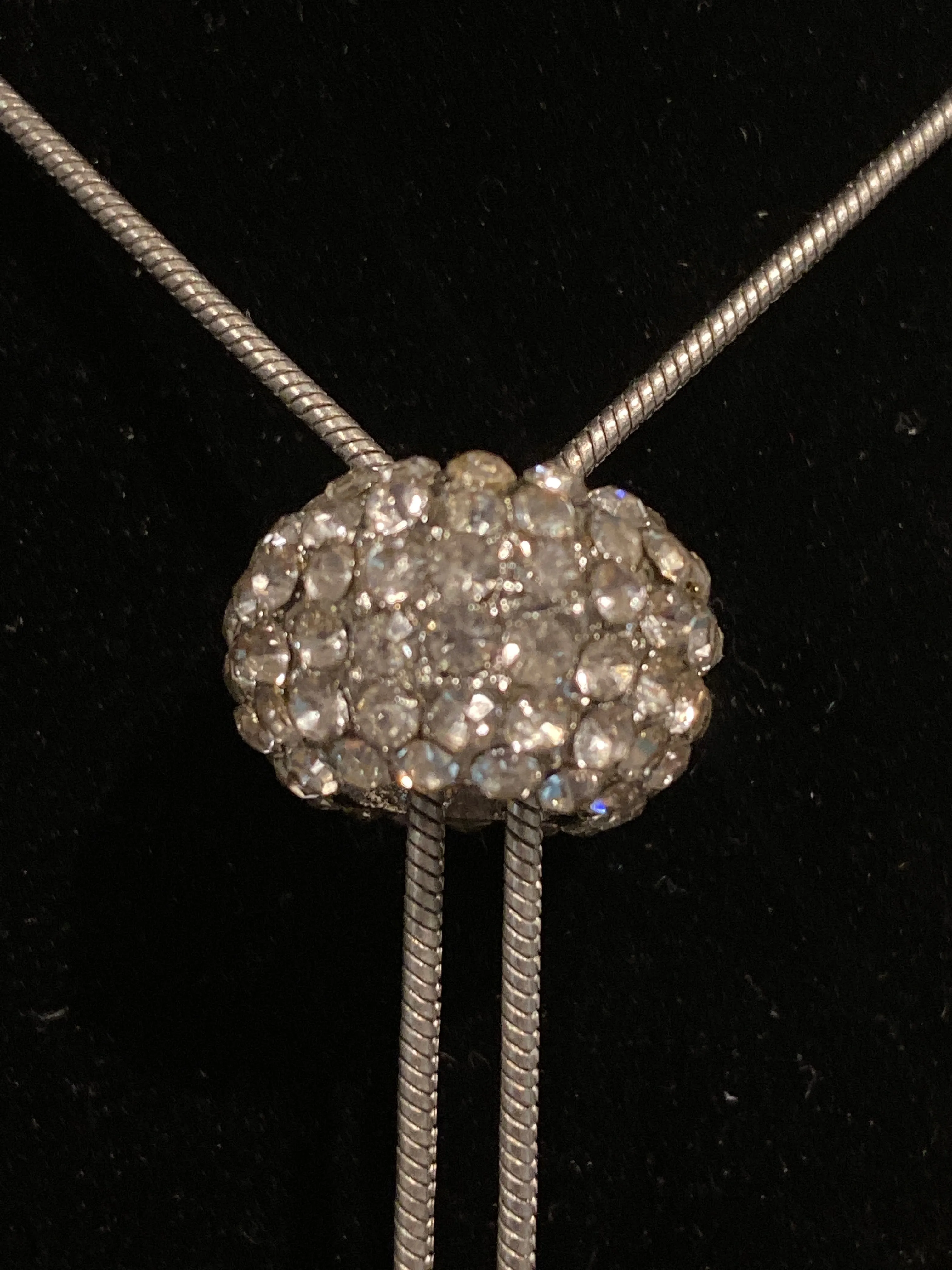 Gorgeous long Silver Chain Necklaces with Pearls and Crystals.