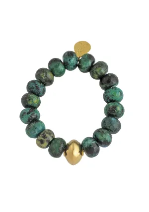 Green Chrysocolla Stone Beaded Stretch Bracelet