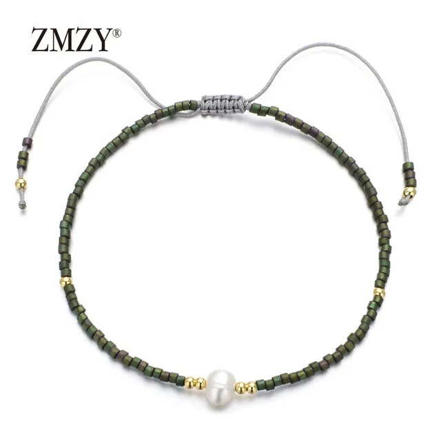 Handmade Black Glass Stone Bracelets For Women