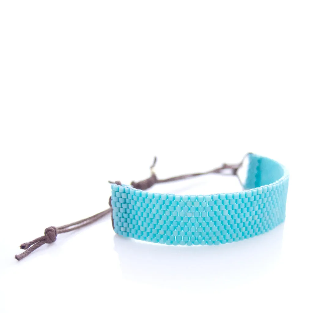 Happy Cord Turquoise Beaded Bracelet