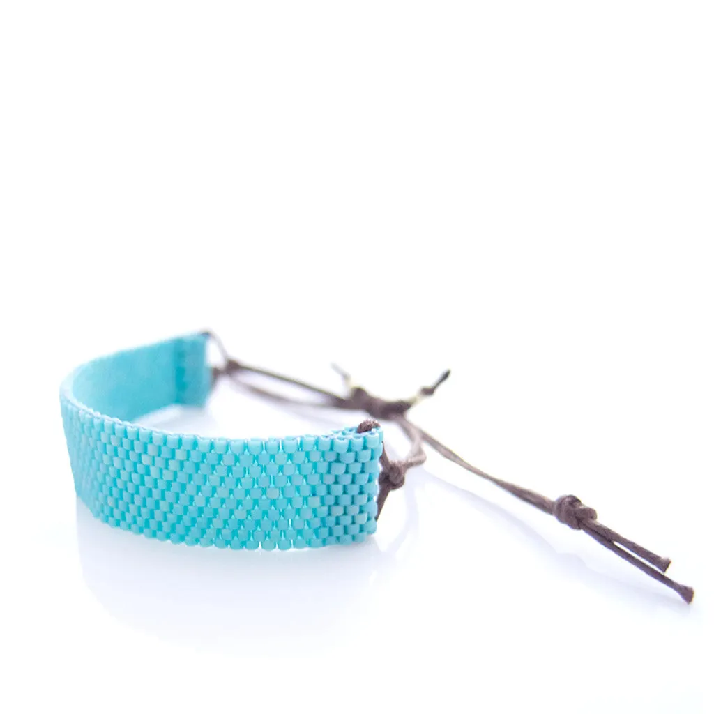 Happy Cord Turquoise Beaded Bracelet