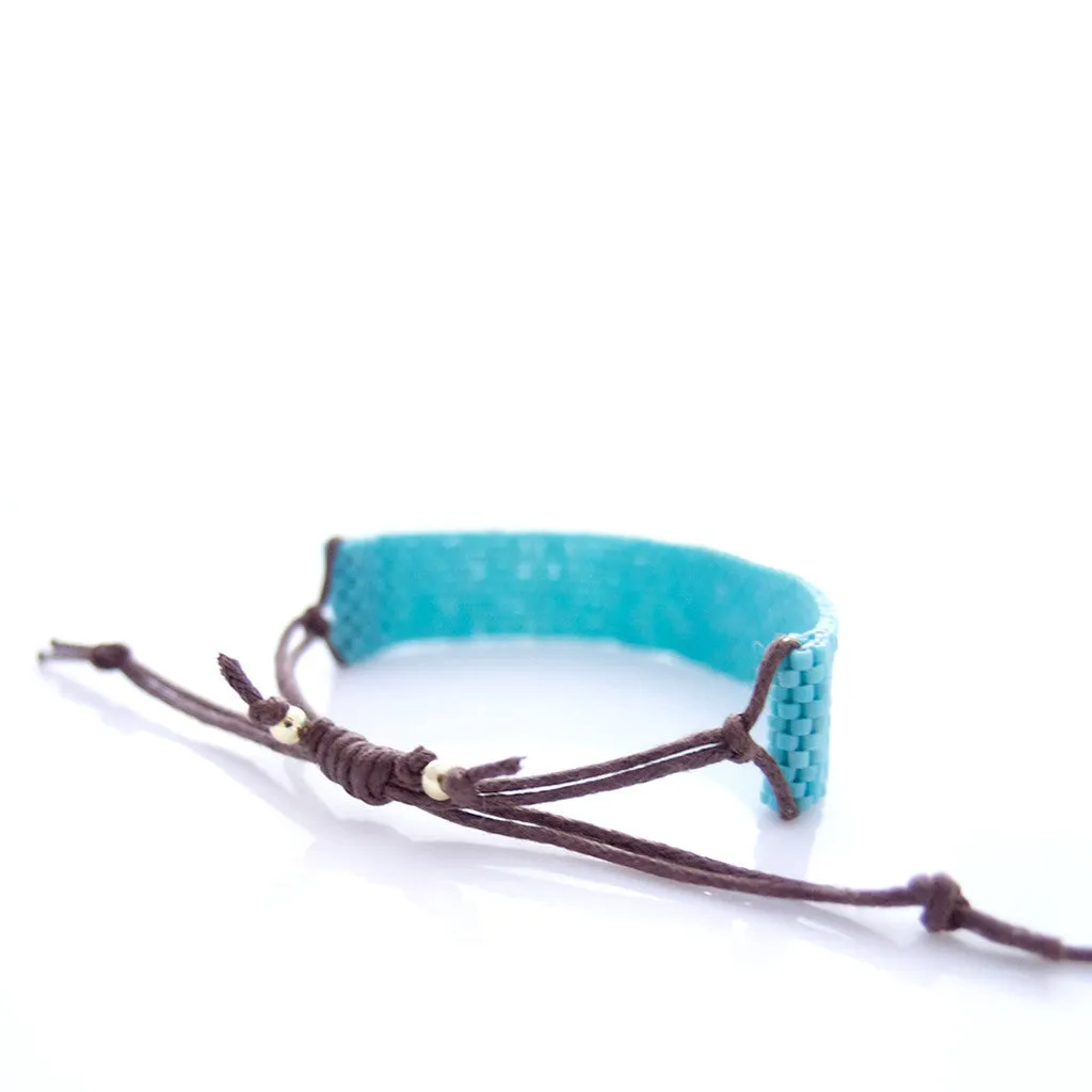 Happy Cord Turquoise Beaded Bracelet