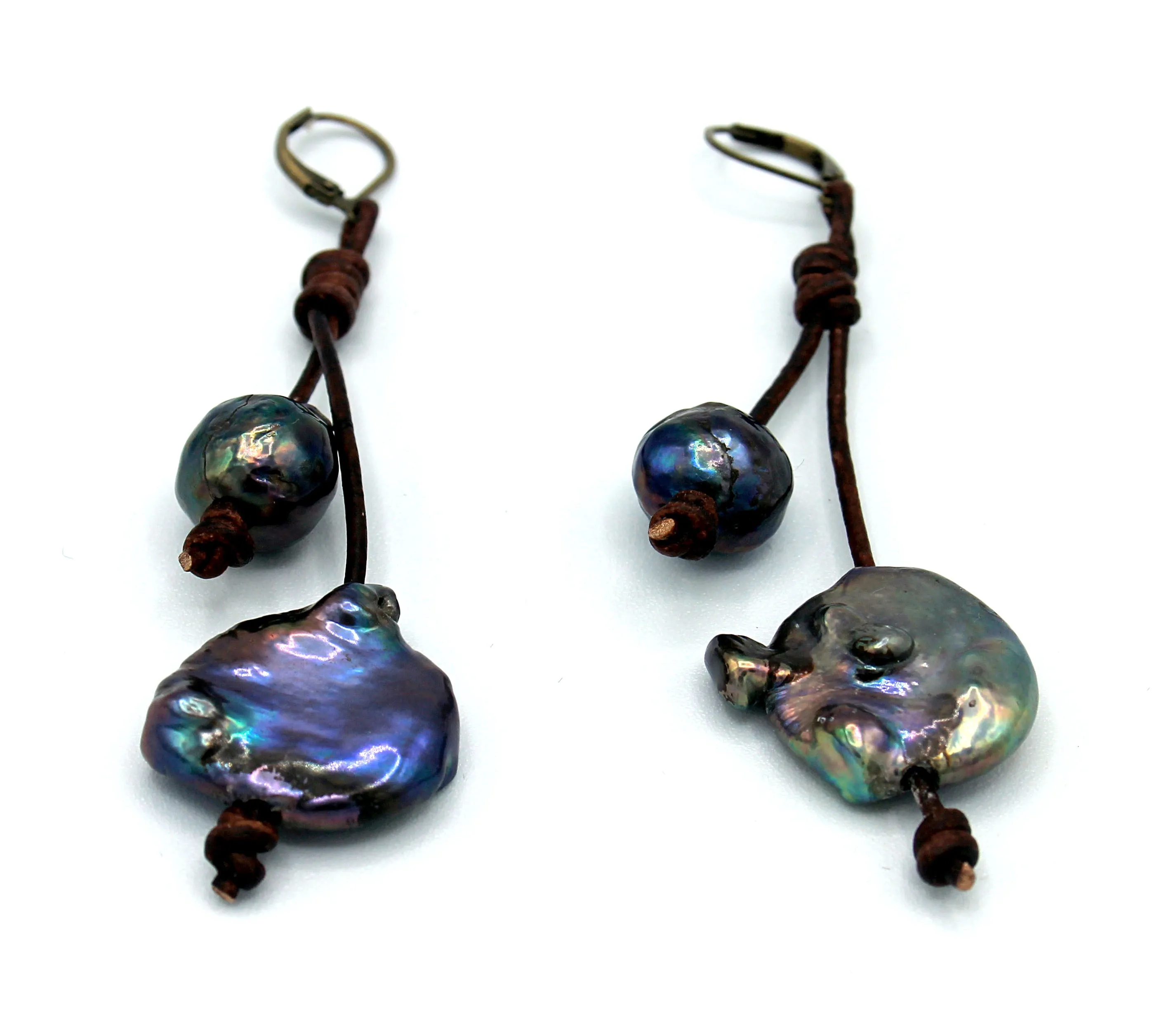HC Tahitian Two Drop Pearl Earrings