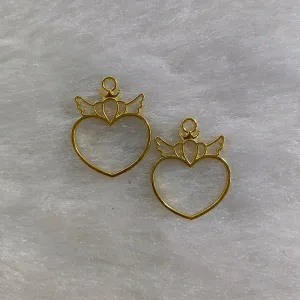 Heart crown-Bezel Pendants