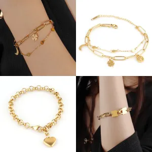 Heart Pendant Vintage Chain Bracelets For Women Bohemian