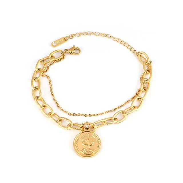 Heart Pendant Vintage Chain Bracelets For Women Bohemian