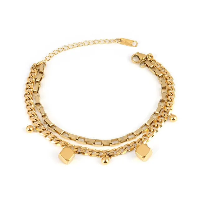 Heart Pendant Vintage Chain Bracelets For Women Bohemian