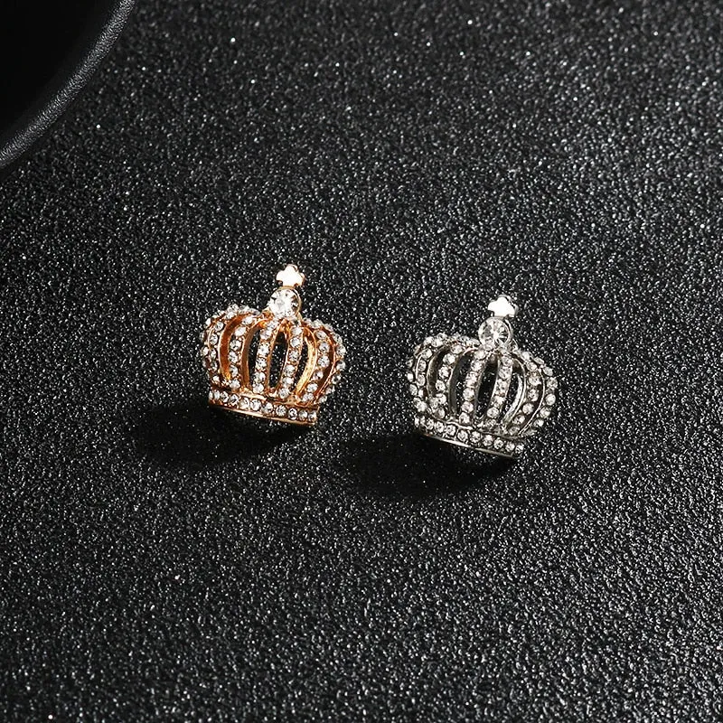High-end Small Crown Brooch Metal Crystal Lapel Pins and Brooches