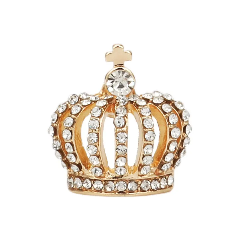 High-end Small Crown Brooch Metal Crystal Lapel Pins and Brooches