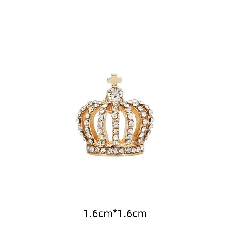 High-end Small Crown Brooch Metal Crystal Lapel Pins and Brooches