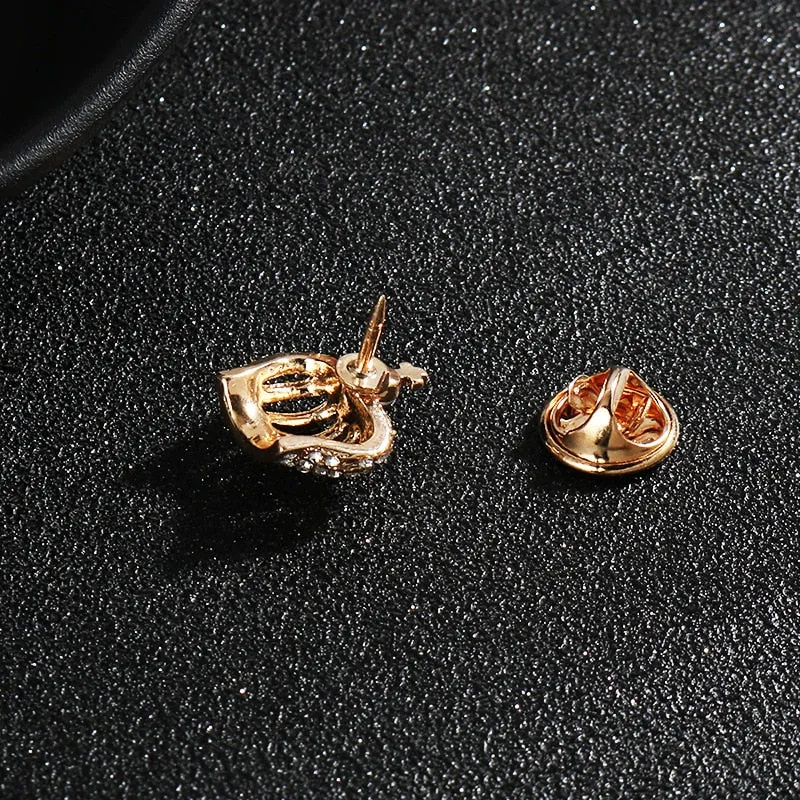 High-end Small Crown Brooch Metal Crystal Lapel Pins and Brooches