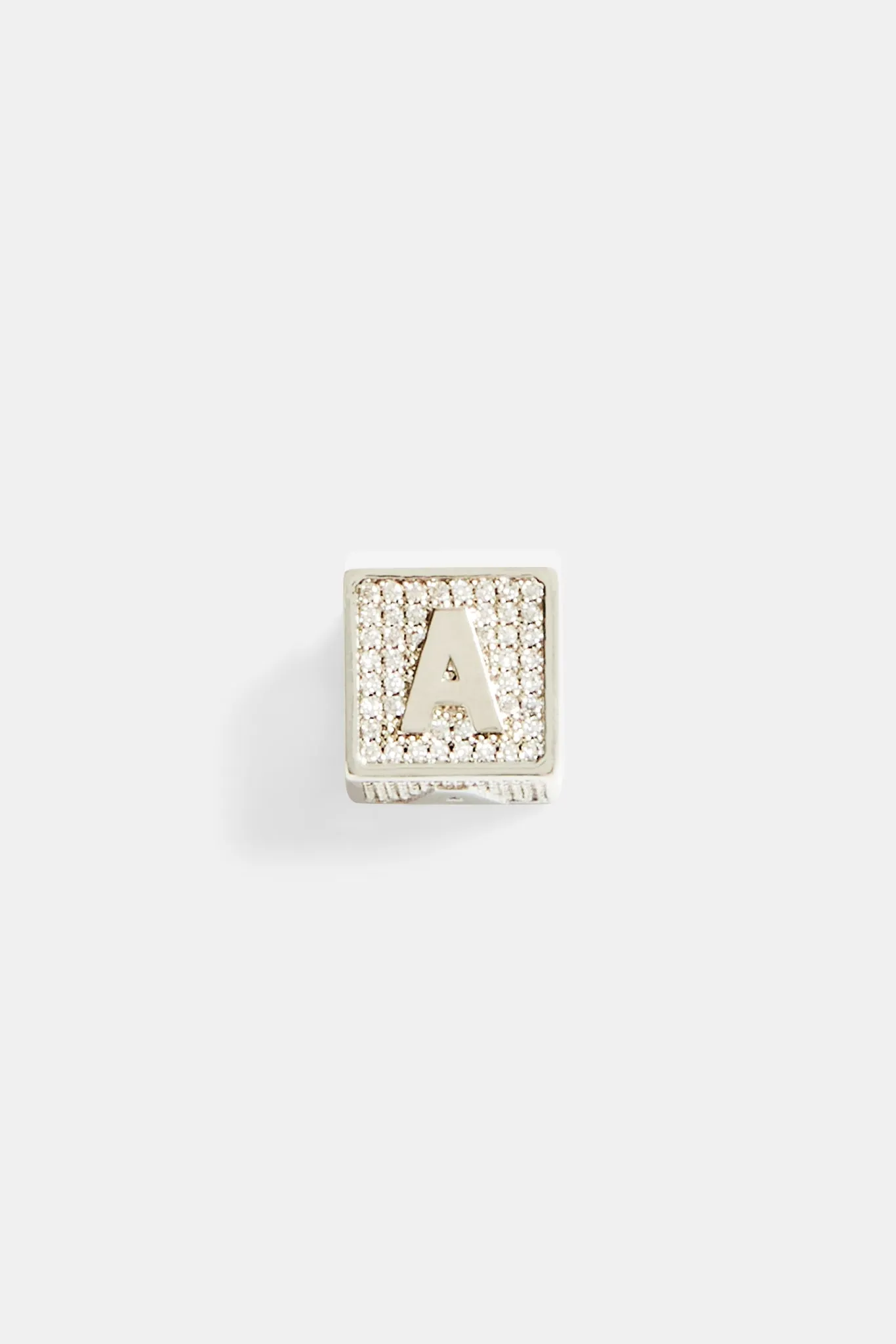 Iced A Letter Block Pendant