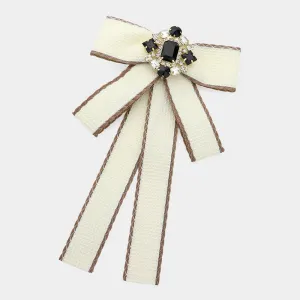 iLLASPARKZ Glass Stone Cluster Pointed Bow Brooch / Hair Clip