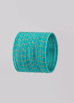 Jade Glitter Spot Bangle Set