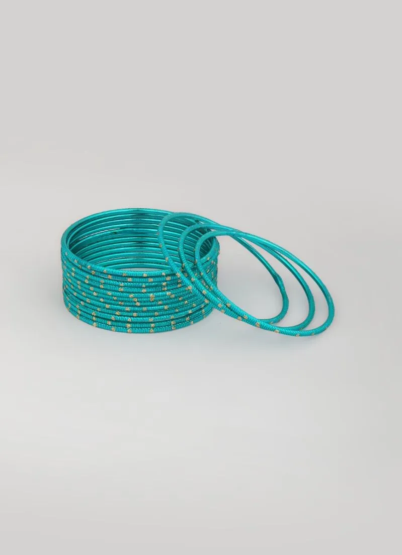 Jade Glitter Spot Bangle Set