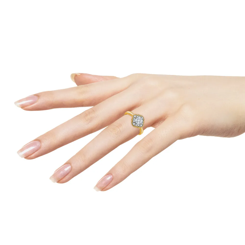 KATARINA 1/8 cttw Cluster Diamond Milgrain Edge Fashion Ring