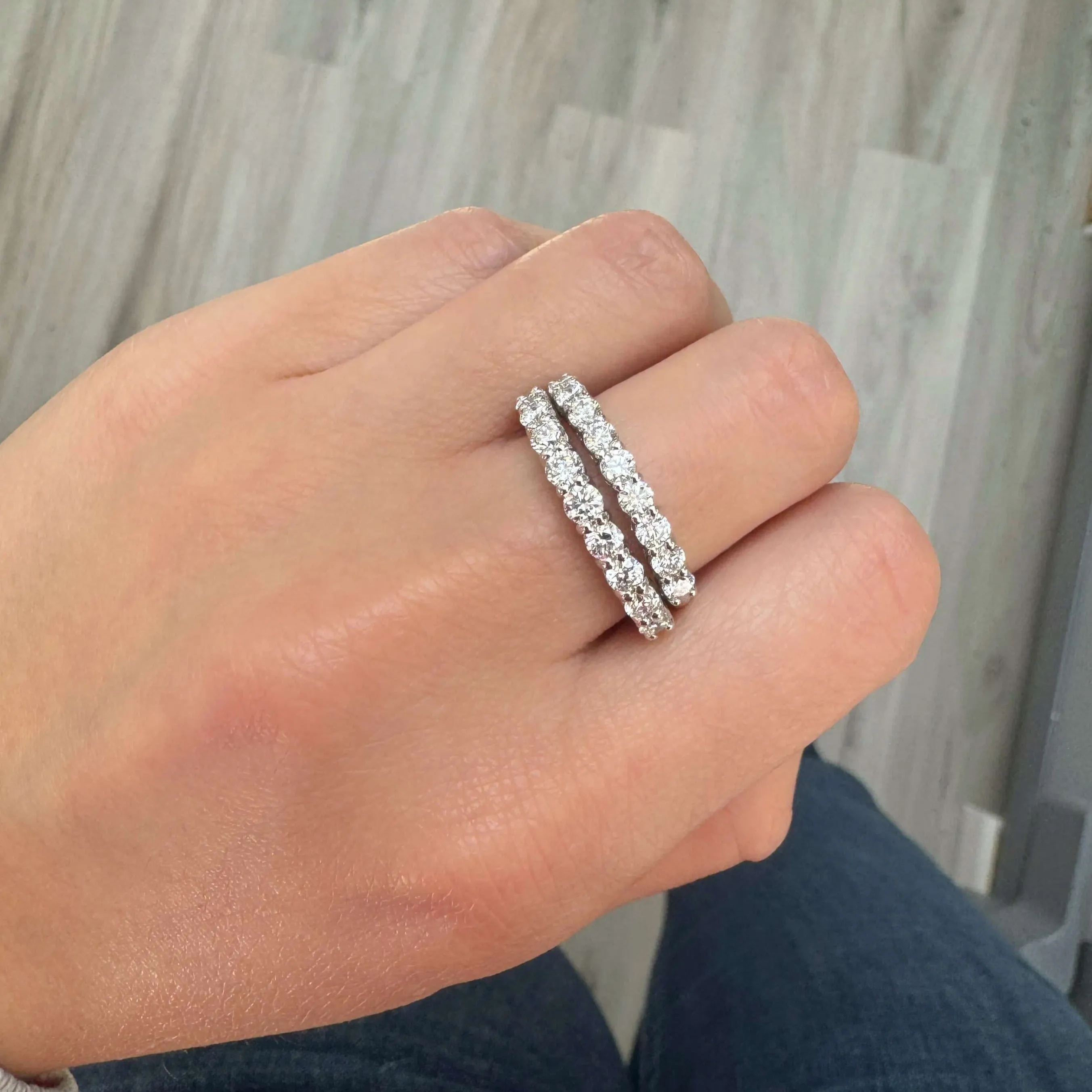 Lab Grown Diamond 9 Stone Half Eternity Ring