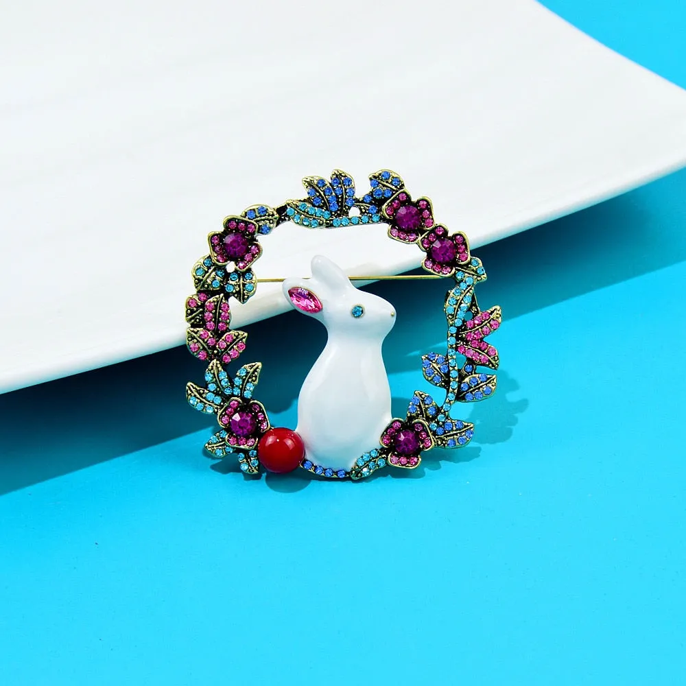 Large Cute Rabbit Brooches For Women