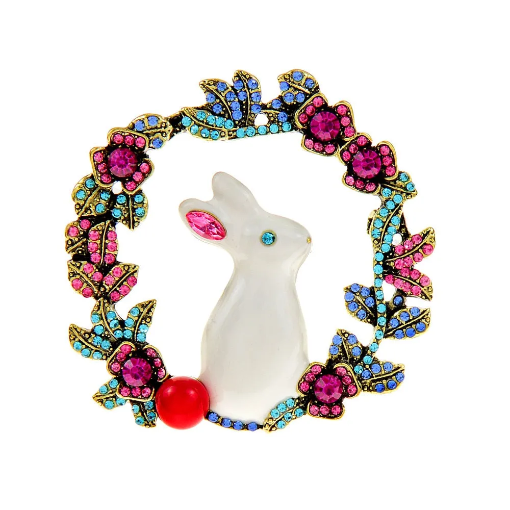 Large Cute Rabbit Brooches For Women