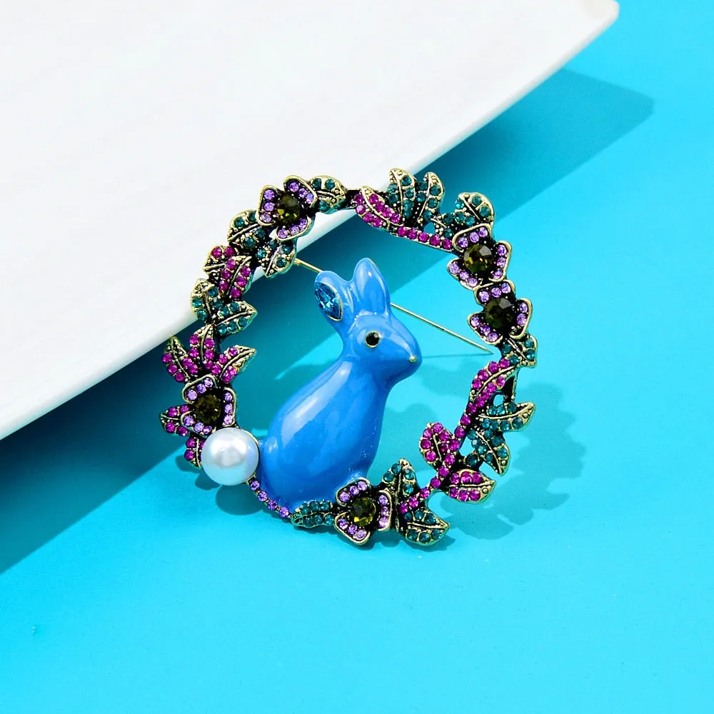 Large Cute Rabbit Brooches For Women