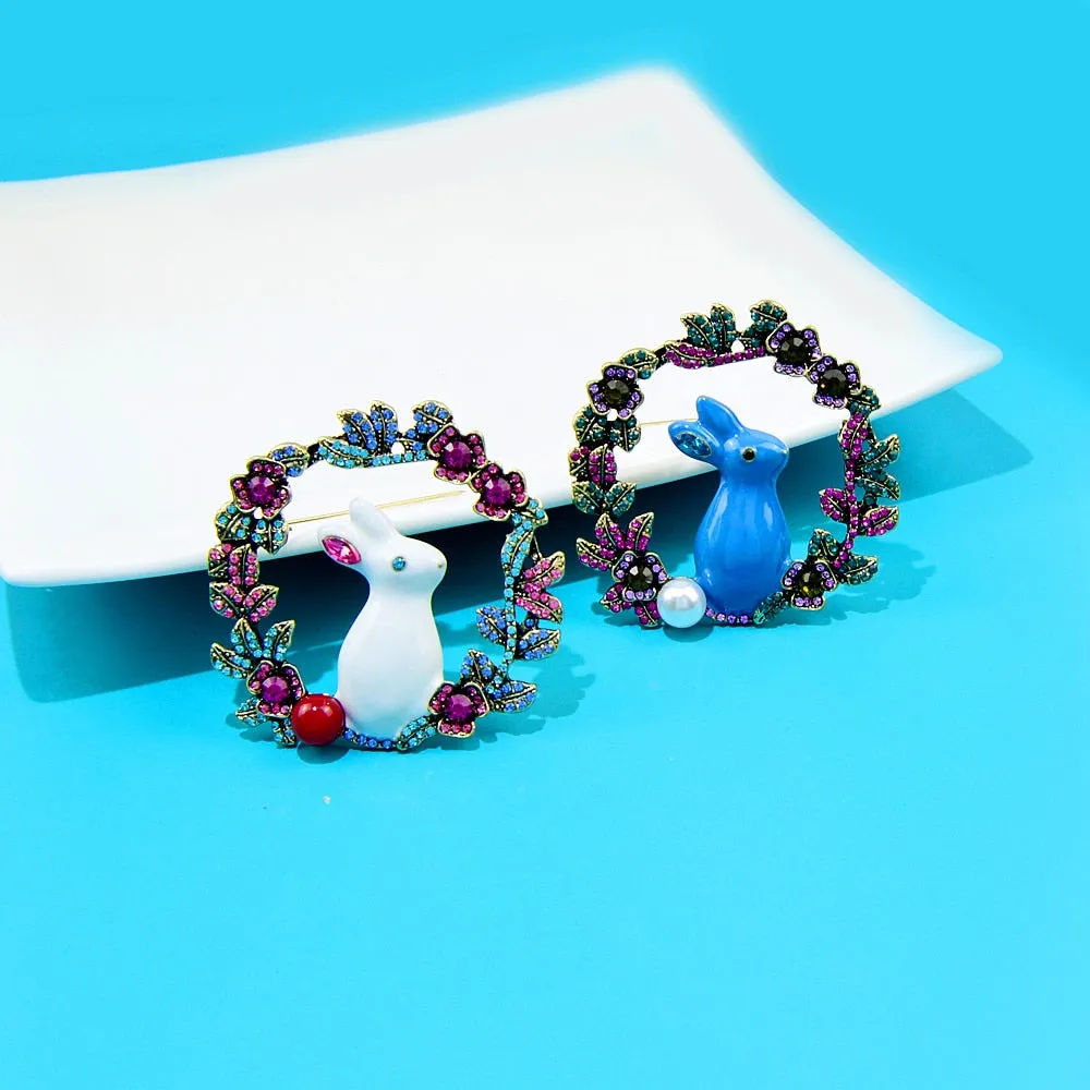 Large Cute Rabbit Brooches For Women