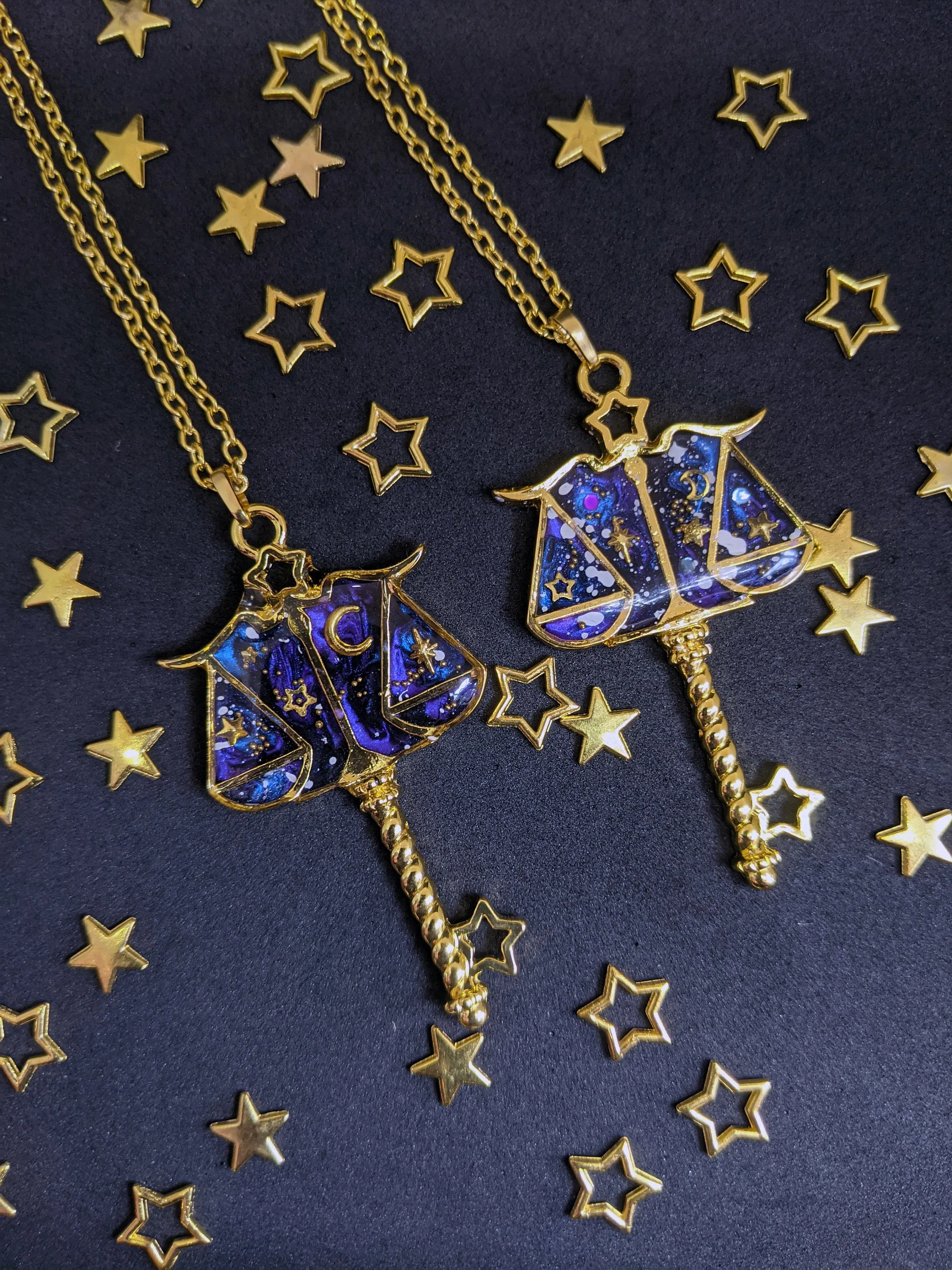 Libra: Celestial Zodiac Resin Pendant Necklaces- 2 Styles