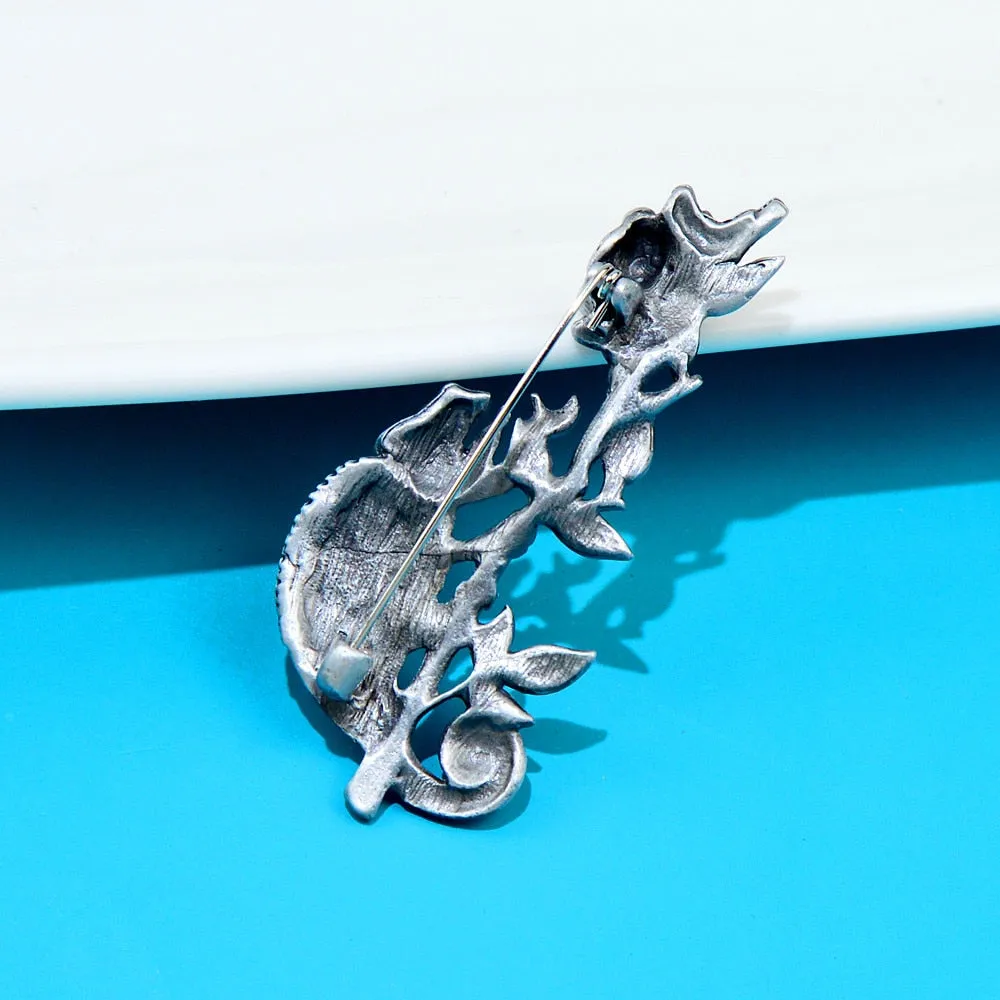 Lizard Preying On Frog Brooch