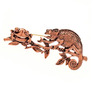 Lizard Preying On Frog Brooch