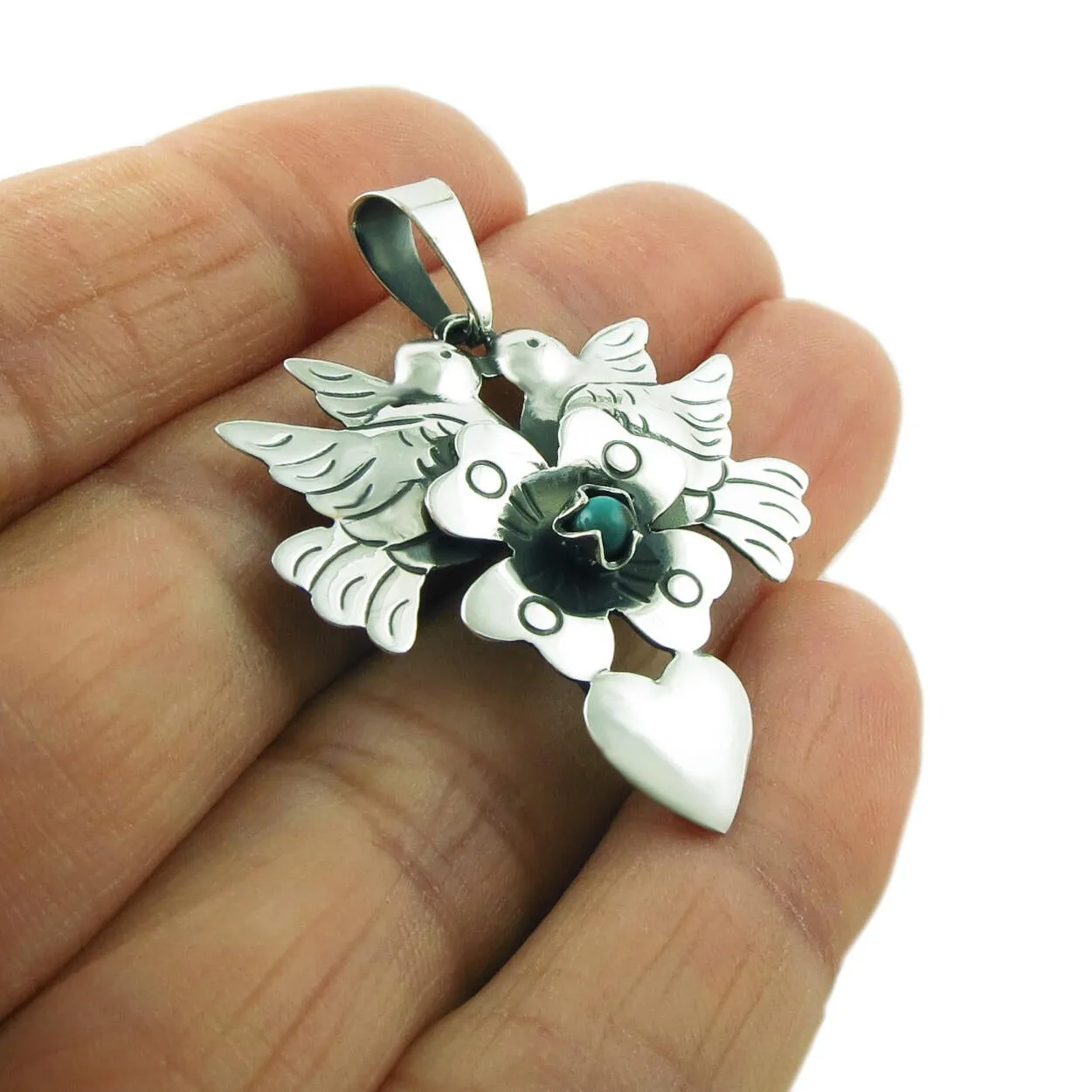 Maria Belen 925 Sterling Silver Love Bird Pendant Gift Boxed