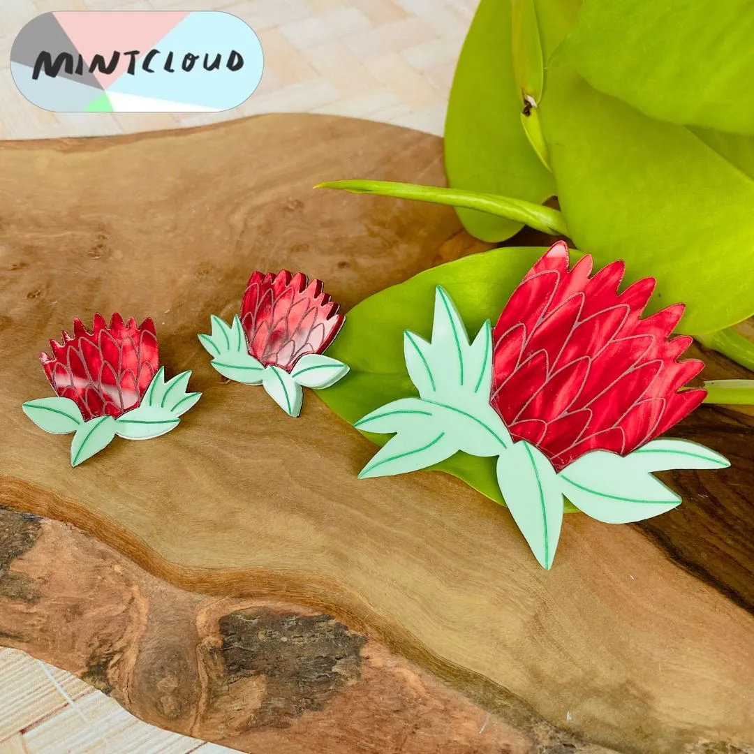 Mintcloud Marble Waratah Brooch