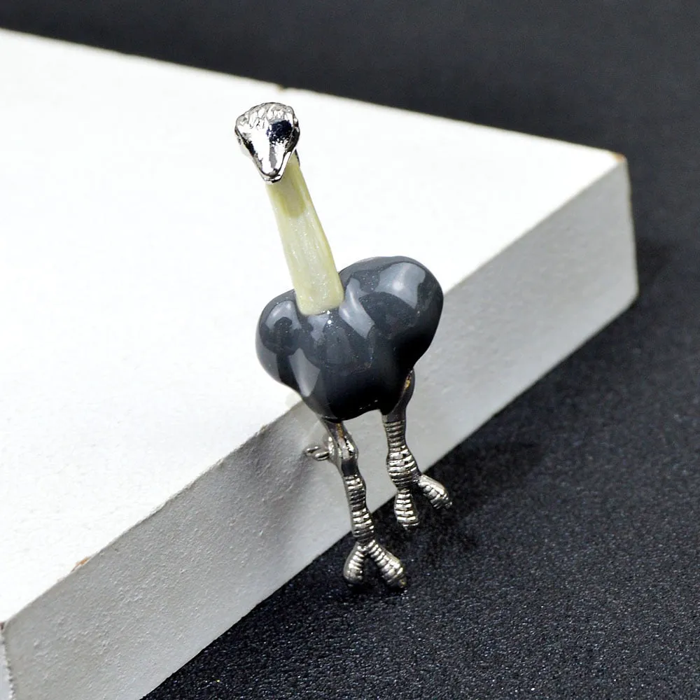 New Arrival 3 Colors Ostrich Brooch Pins For Women And Men