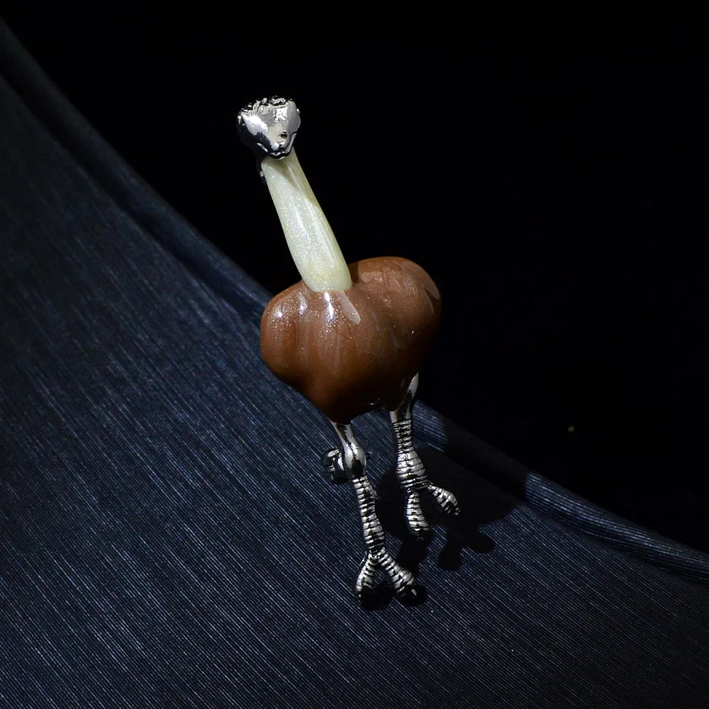 New Arrival 3 Colors Ostrich Brooch Pins For Women And Men