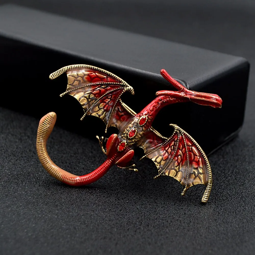 New Arrival Enamel Dragon Pin Unisex Women And Men Pin Animal Large Brooches