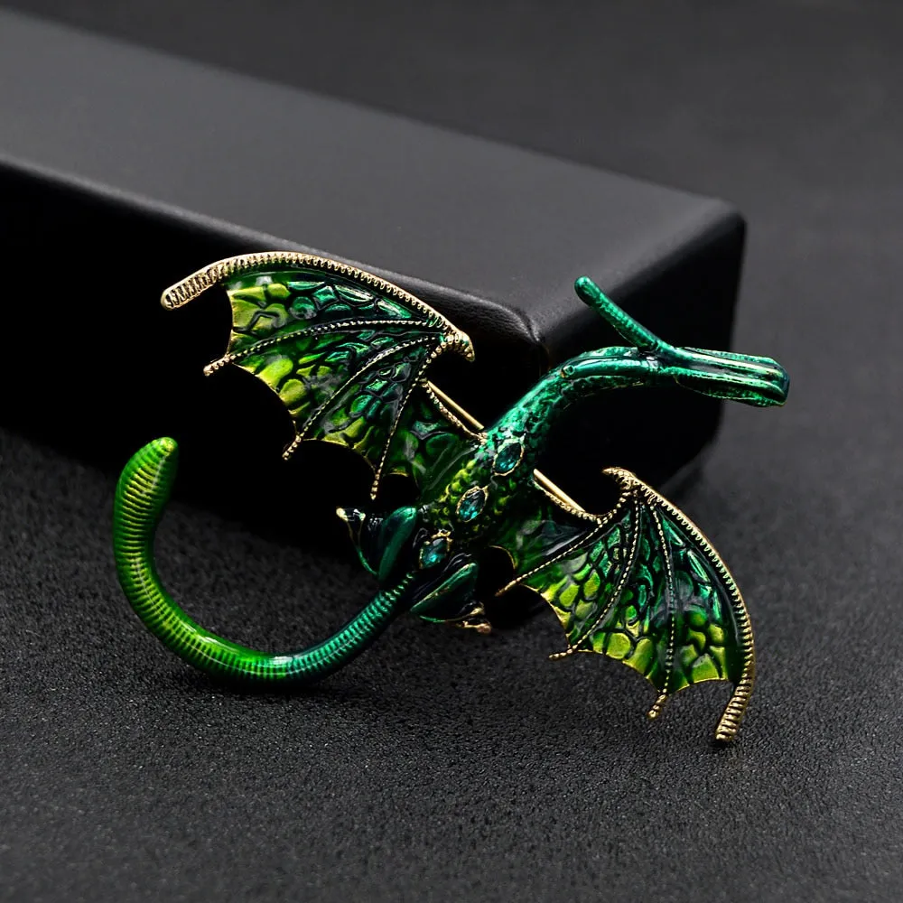 New Arrival Enamel Dragon Pin Unisex Women And Men Pin Animal Large Brooches