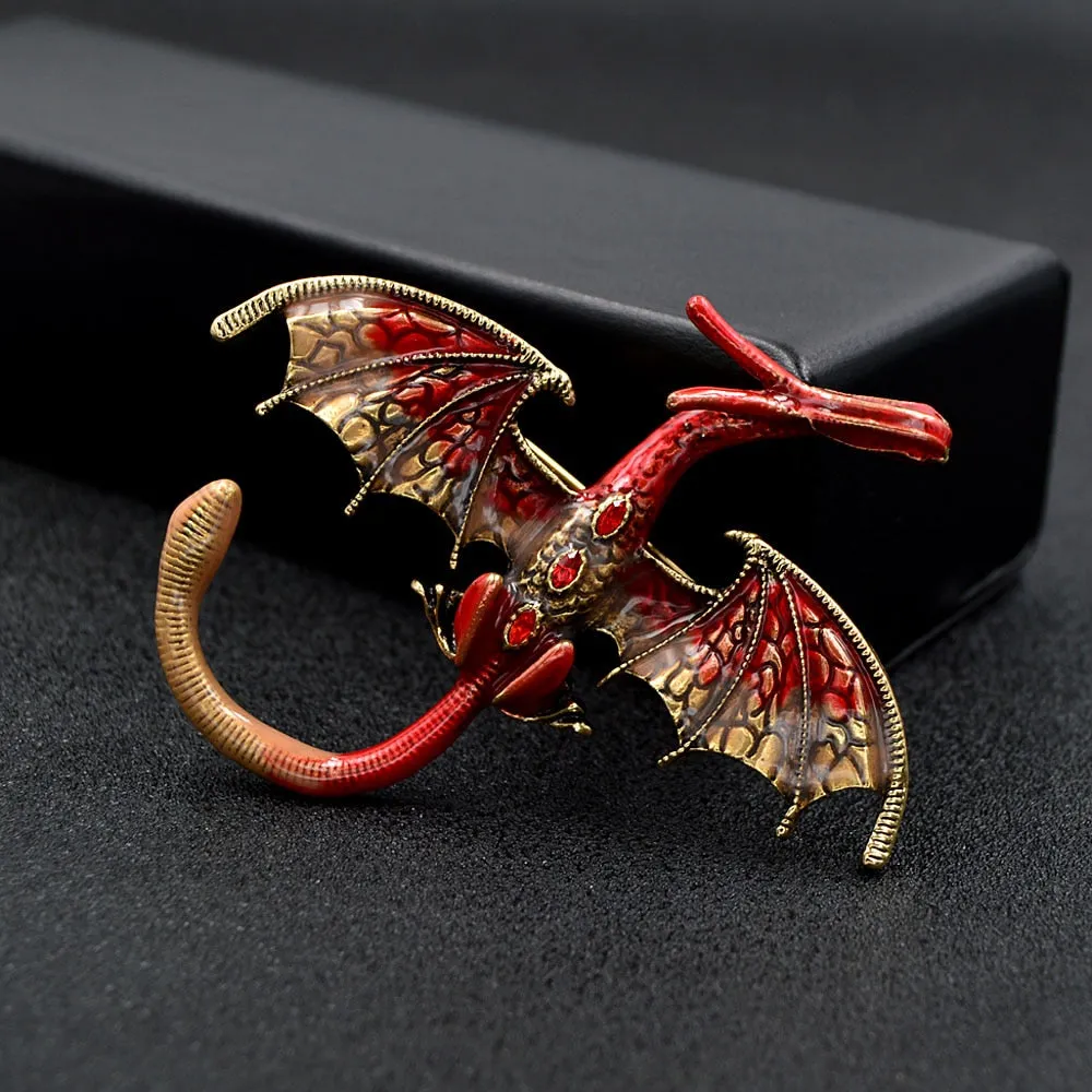 New Arrival Enamel Dragon Pin Unisex Women And Men Pin Animal Large Brooches