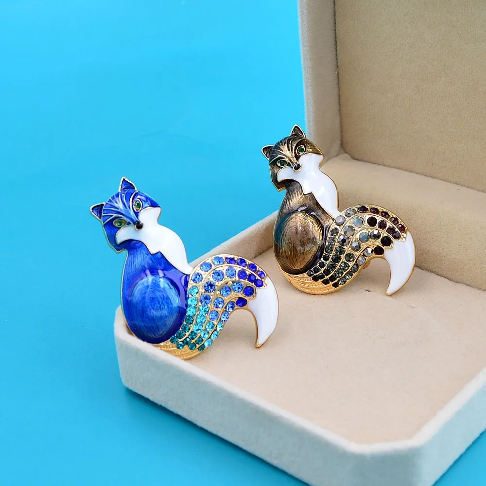 New Arrival Rhinestone Fox Brooches For Women