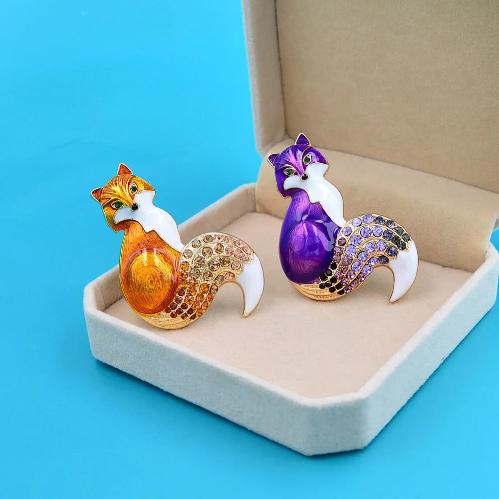 New Arrival Rhinestone Fox Brooches For Women
